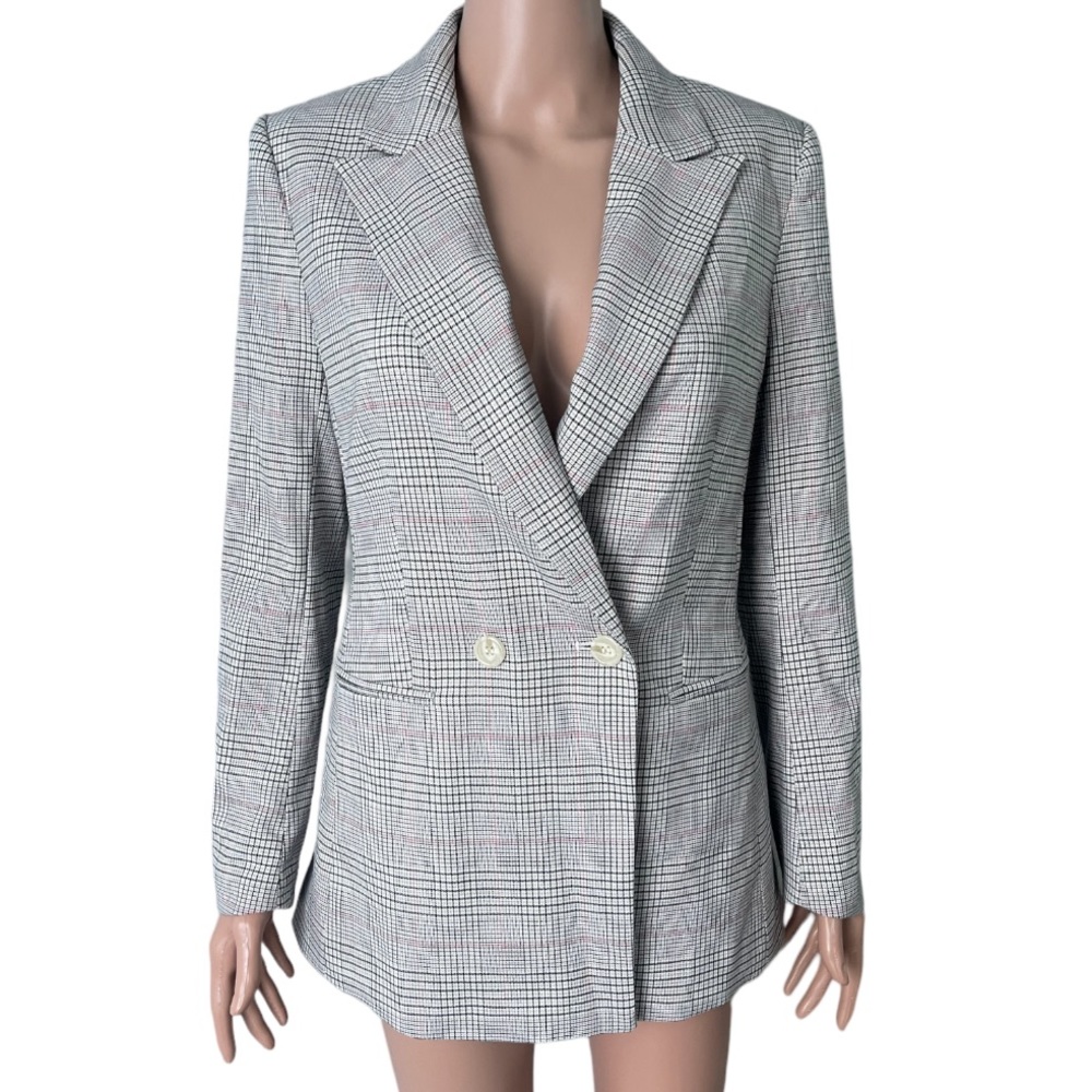 H & M Checkered Double Breasted Blazer
